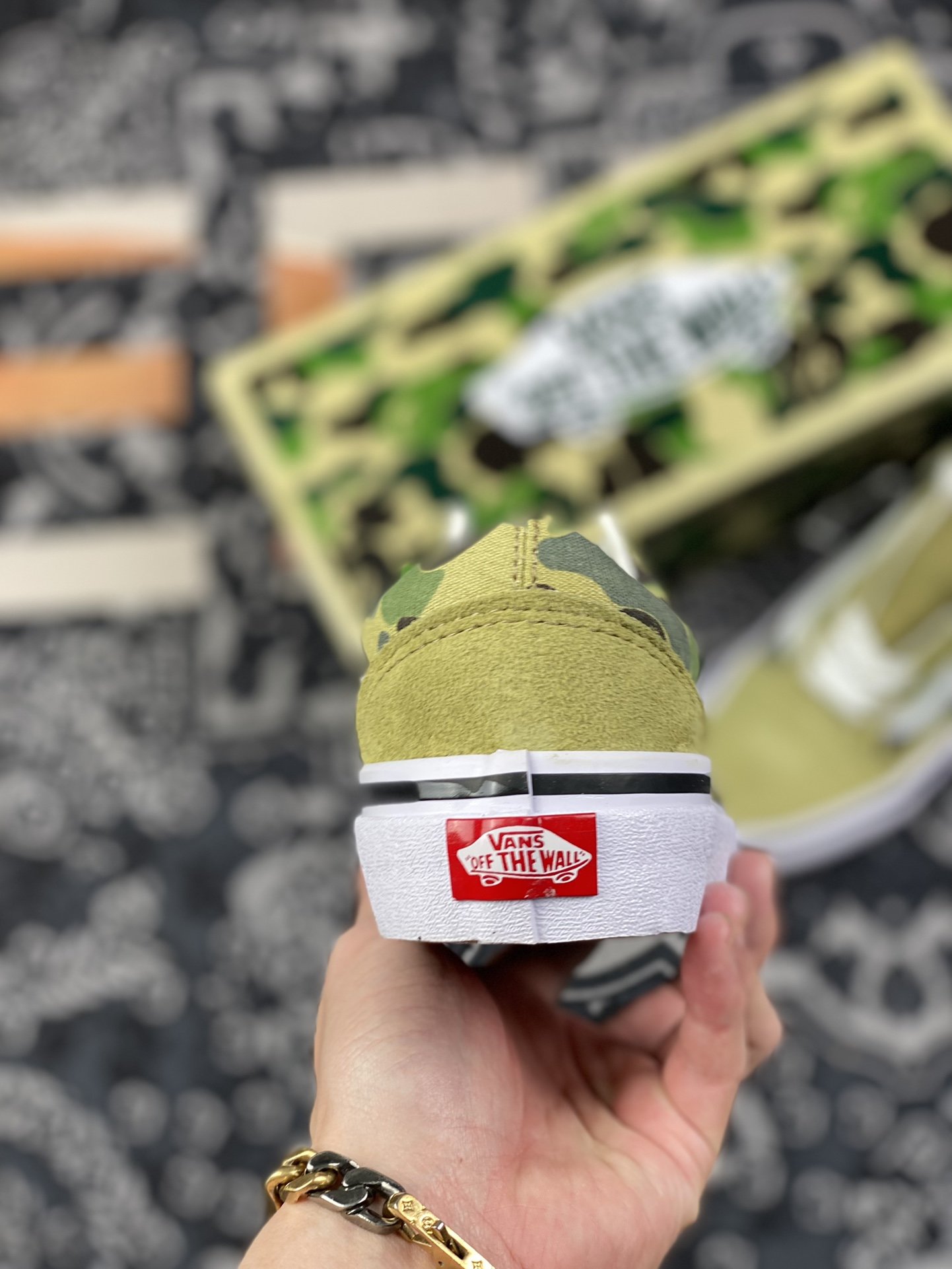 170 Bape x vans Old Skool 猿人头联名款迷彩低帮帆布板鞋