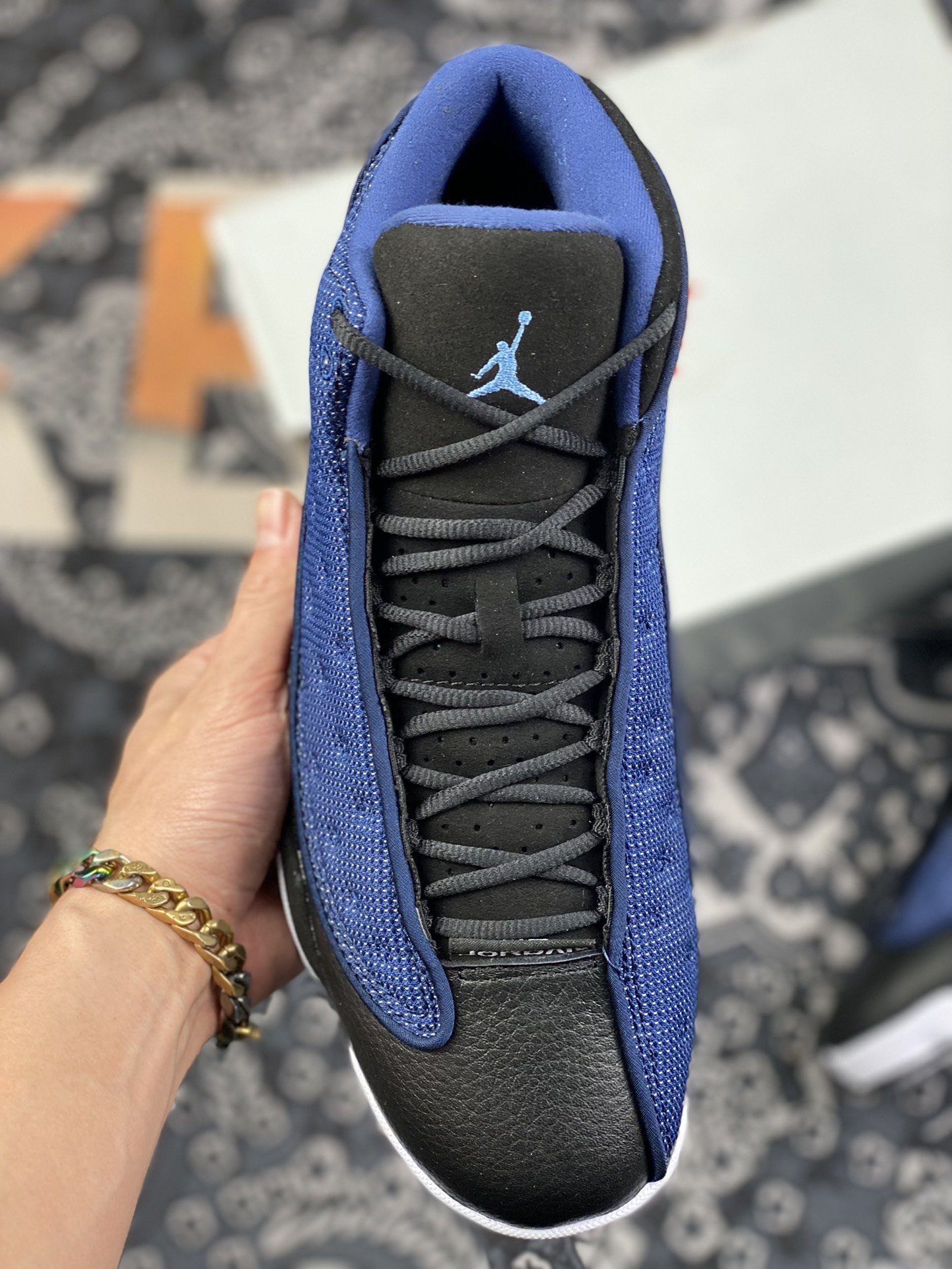 450 东莞 Air Jordan 13 Flint AJ13 GIGI 乔丹13篮球鞋/白蓝 DJ5982-400