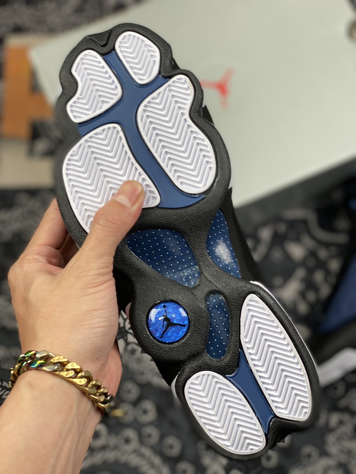 450 东莞 Air Jordan 13 Flint AJ13 GIGI 乔丹13篮球鞋/白蓝 DJ5982-400