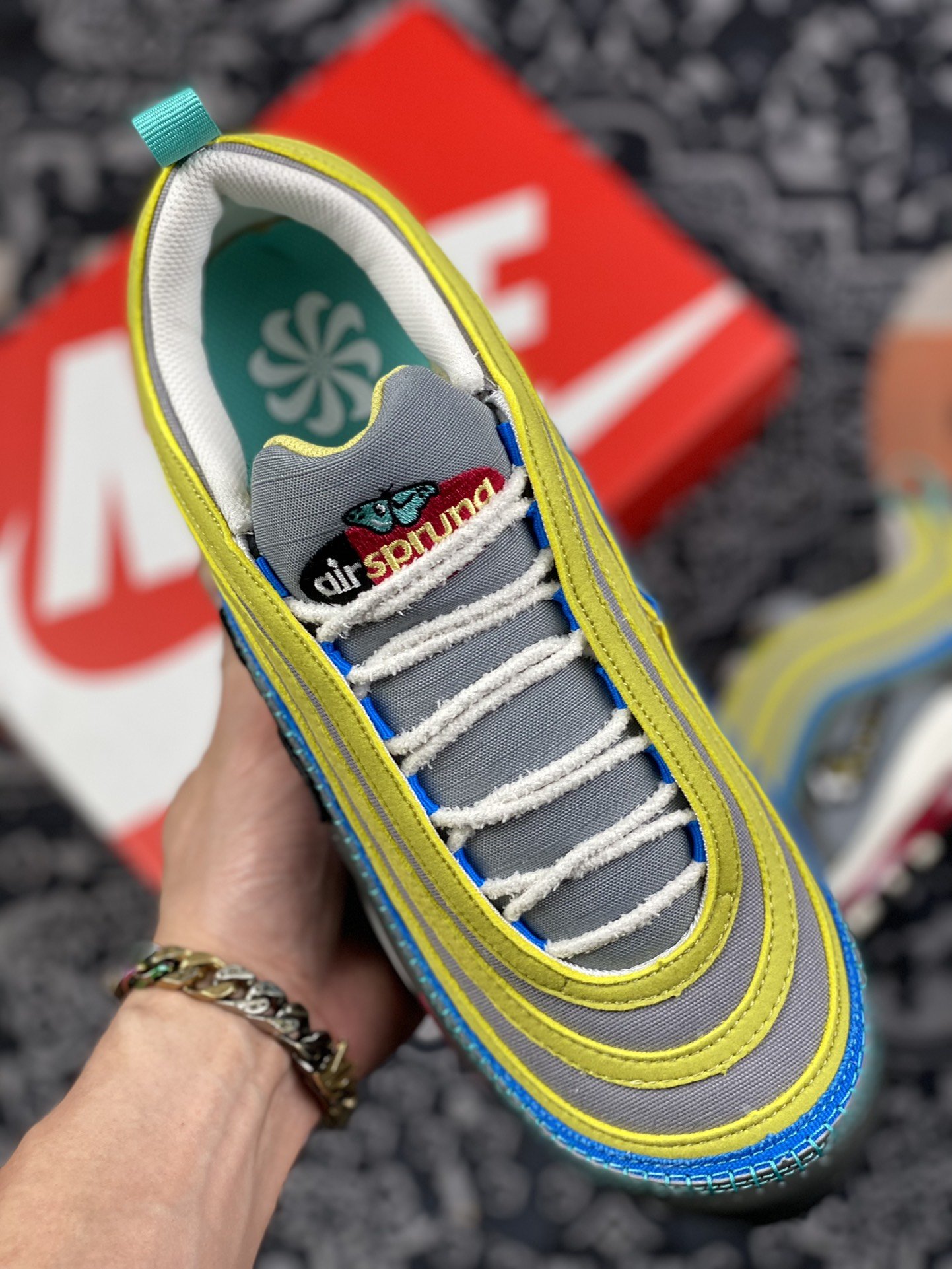 240 Nike Air Max 97 Air Sprung Iron Grey” 黄灰刺绣 DH4759-001