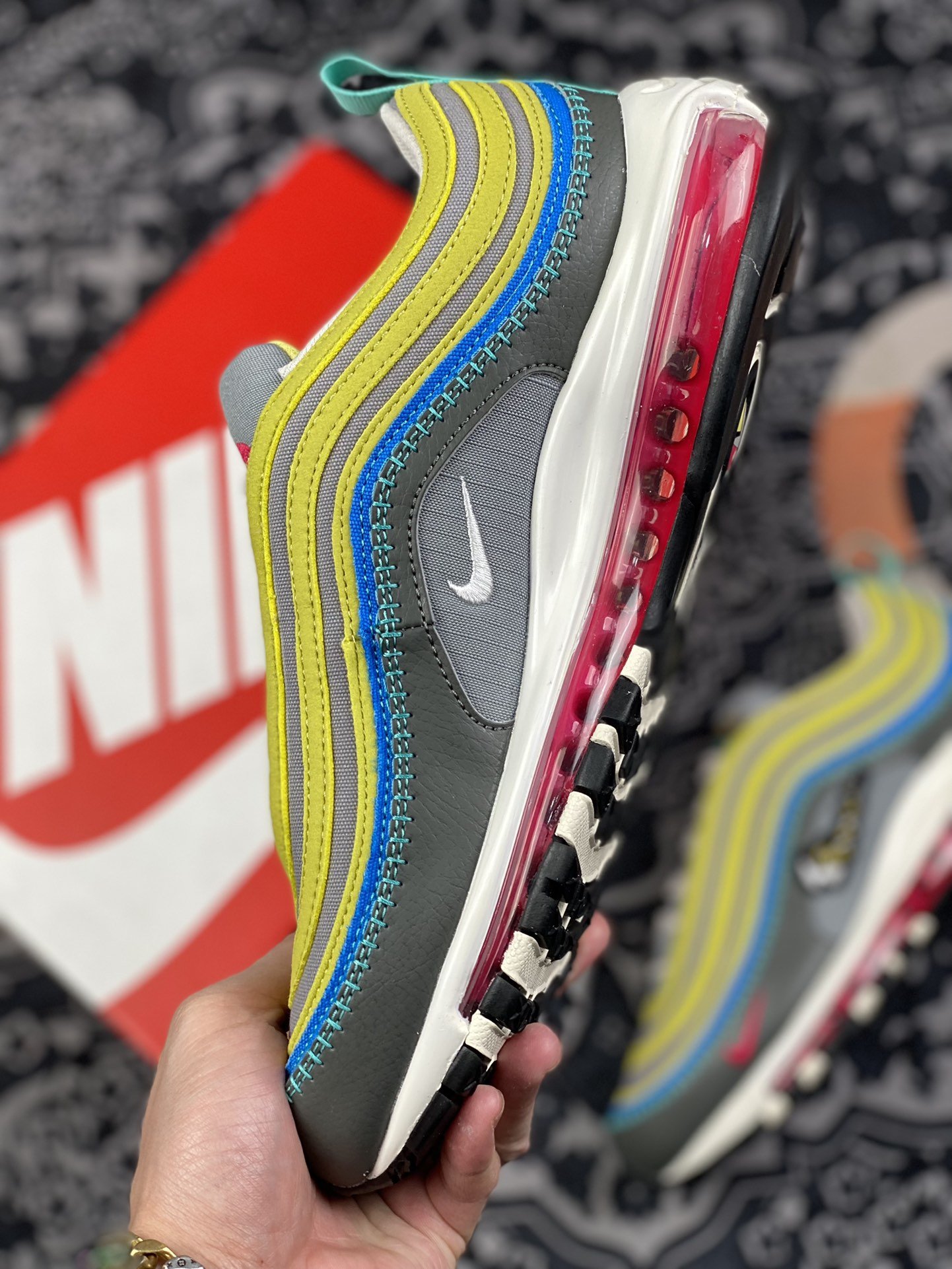 240 Nike Air Max 97 Air Sprung Iron Grey” 黄灰刺绣 DH4759-001