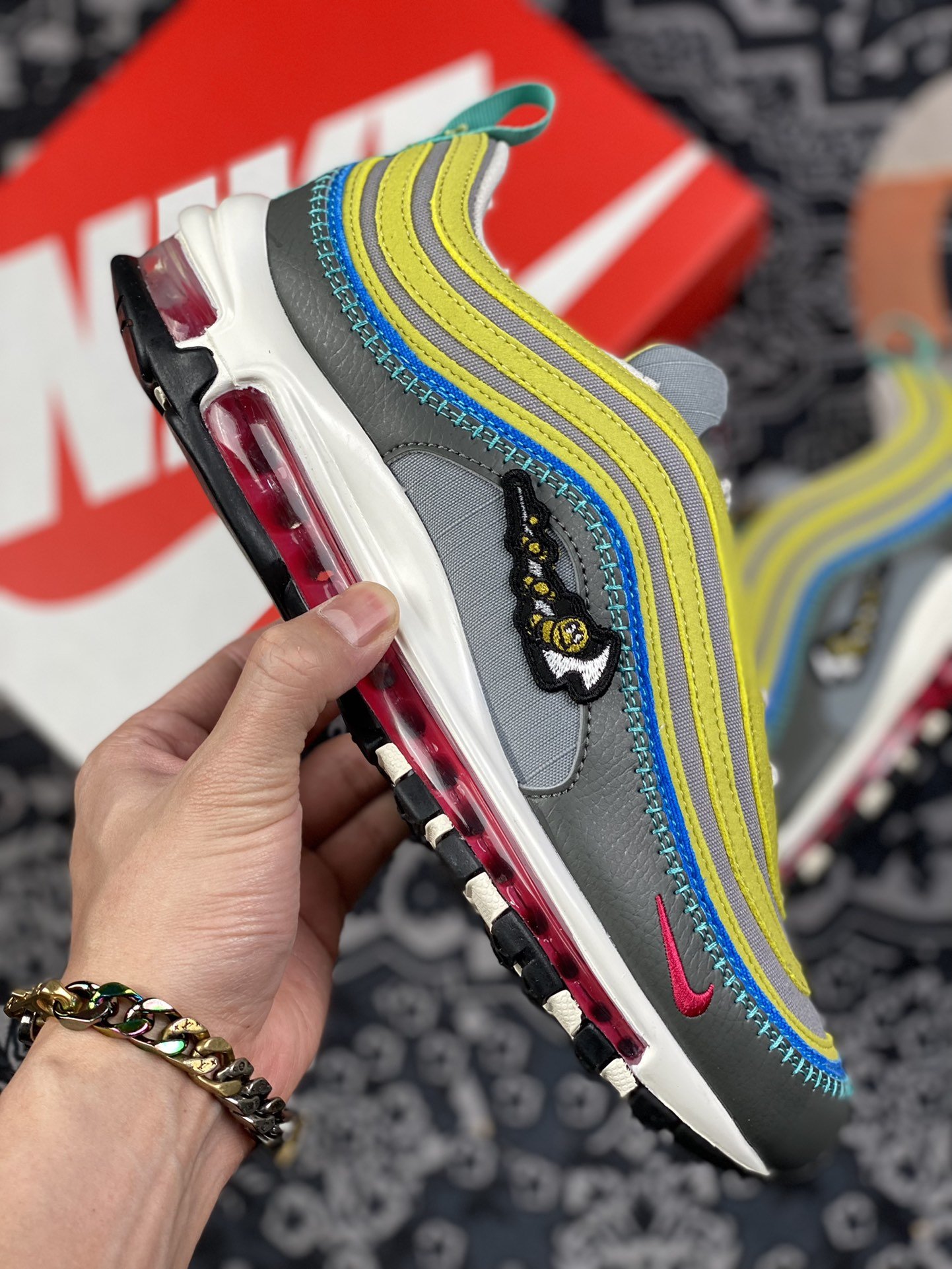 240 Nike Air Max 97 Air Sprung Iron Grey” 黄灰刺绣 DH4759-001