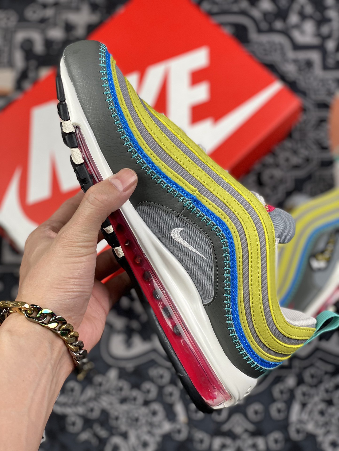 240 Nike Air Max 97 Air Sprung Iron Grey” 黄灰刺绣 DH4759-001