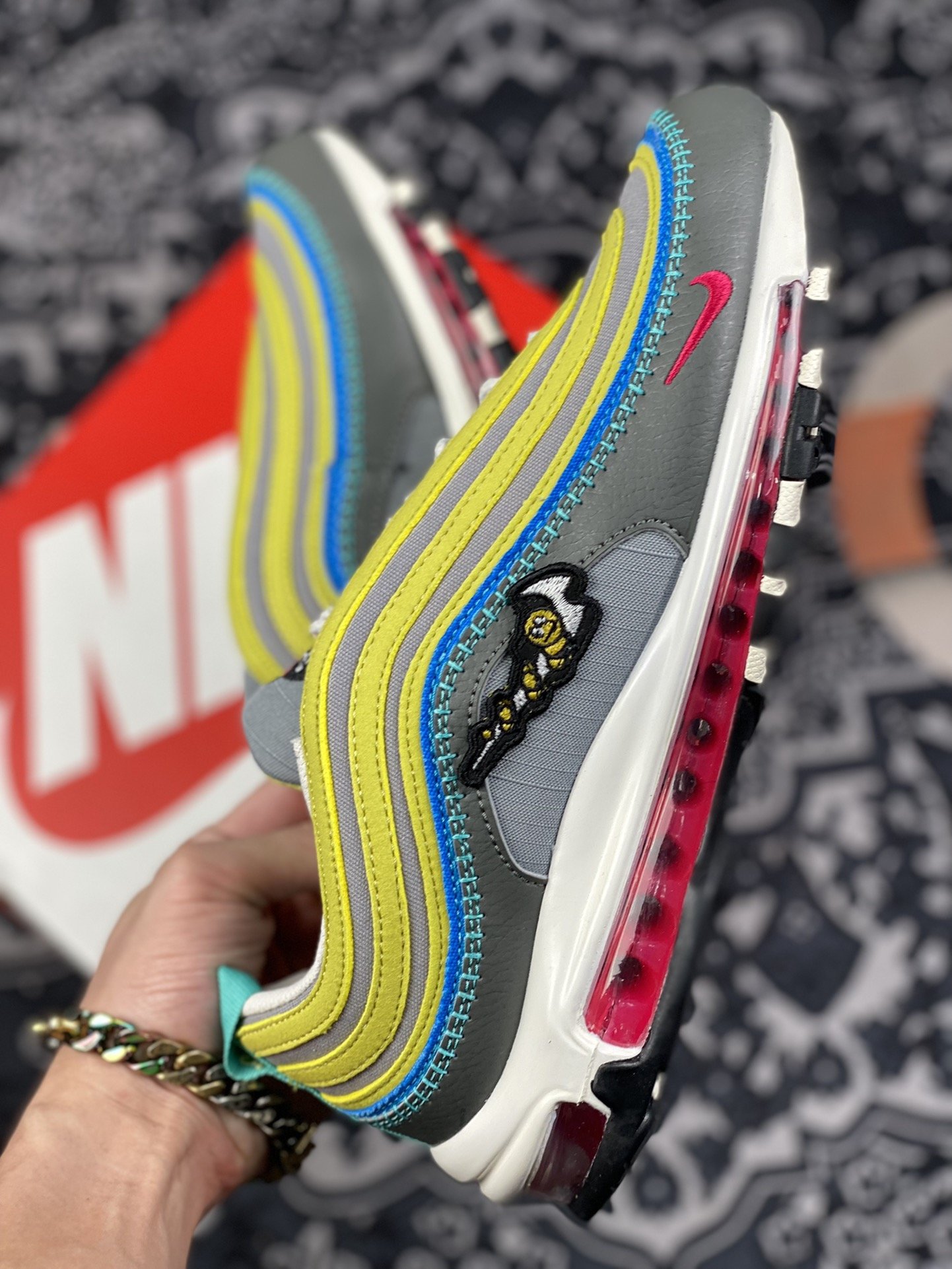 240 Nike Air Max 97 Air Sprung Iron Grey” 黄灰刺绣 DH4759-001