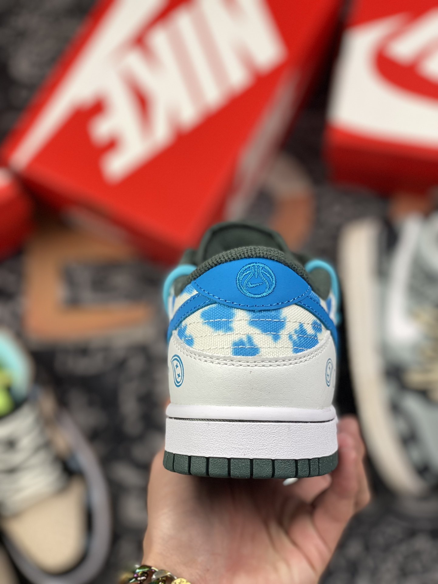 380 定制版 Nike Dunk Low Free.99” 腰果花 白蓝黑 DH0957-100