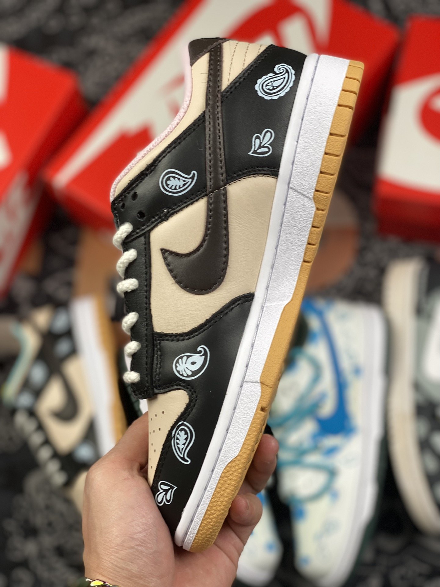 380 定制版 Nike Dunk Low Free.99” 腰果花卡其黑DH0952-001