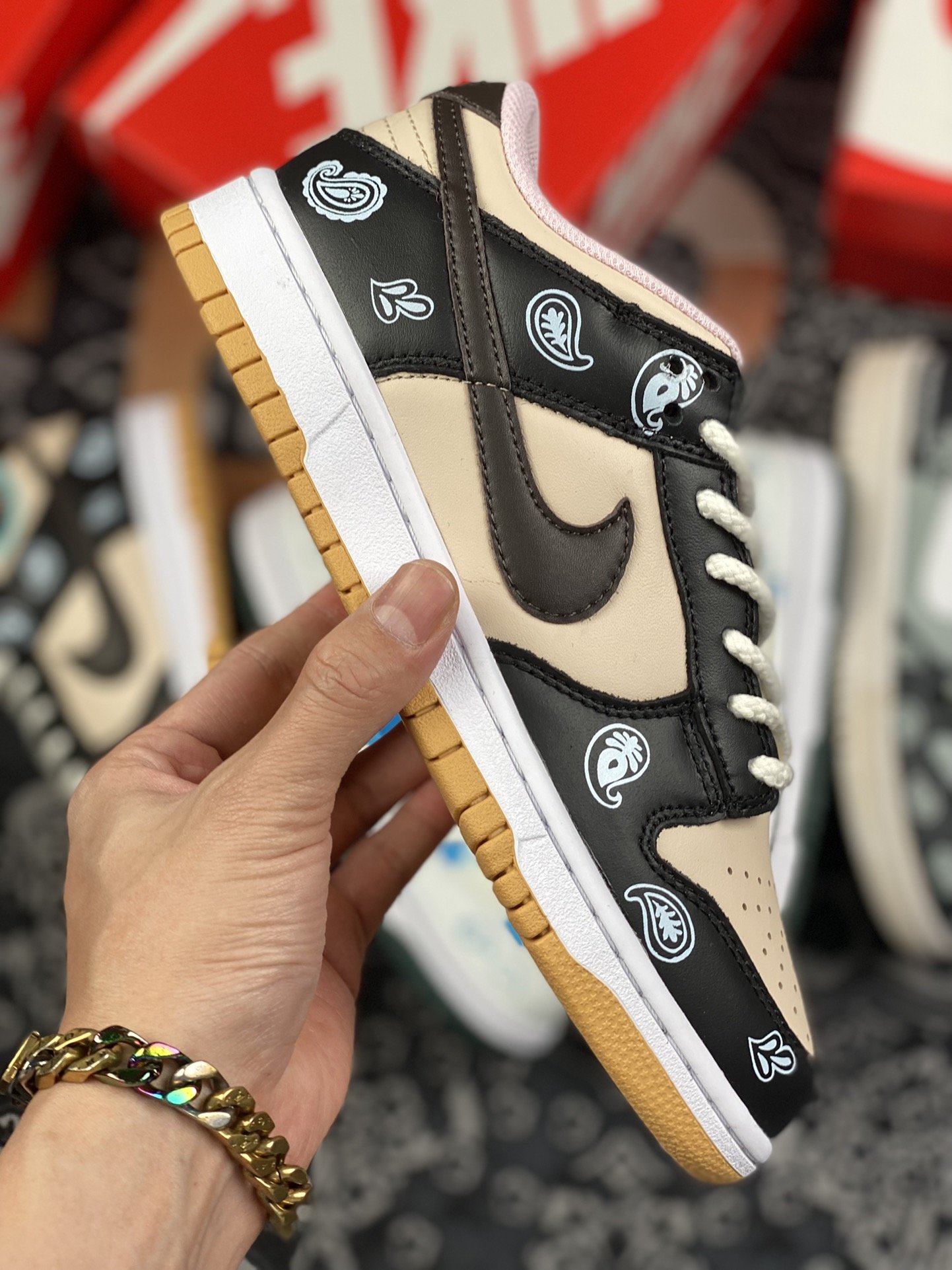 380 定制版 Nike Dunk Low Free.99” 腰果花卡其黑DH0952-001