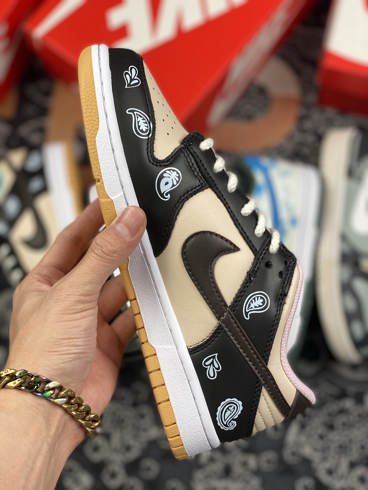 380 定制版 Nike Dunk Low Free.99” 腰果花卡其黑DH0952-001