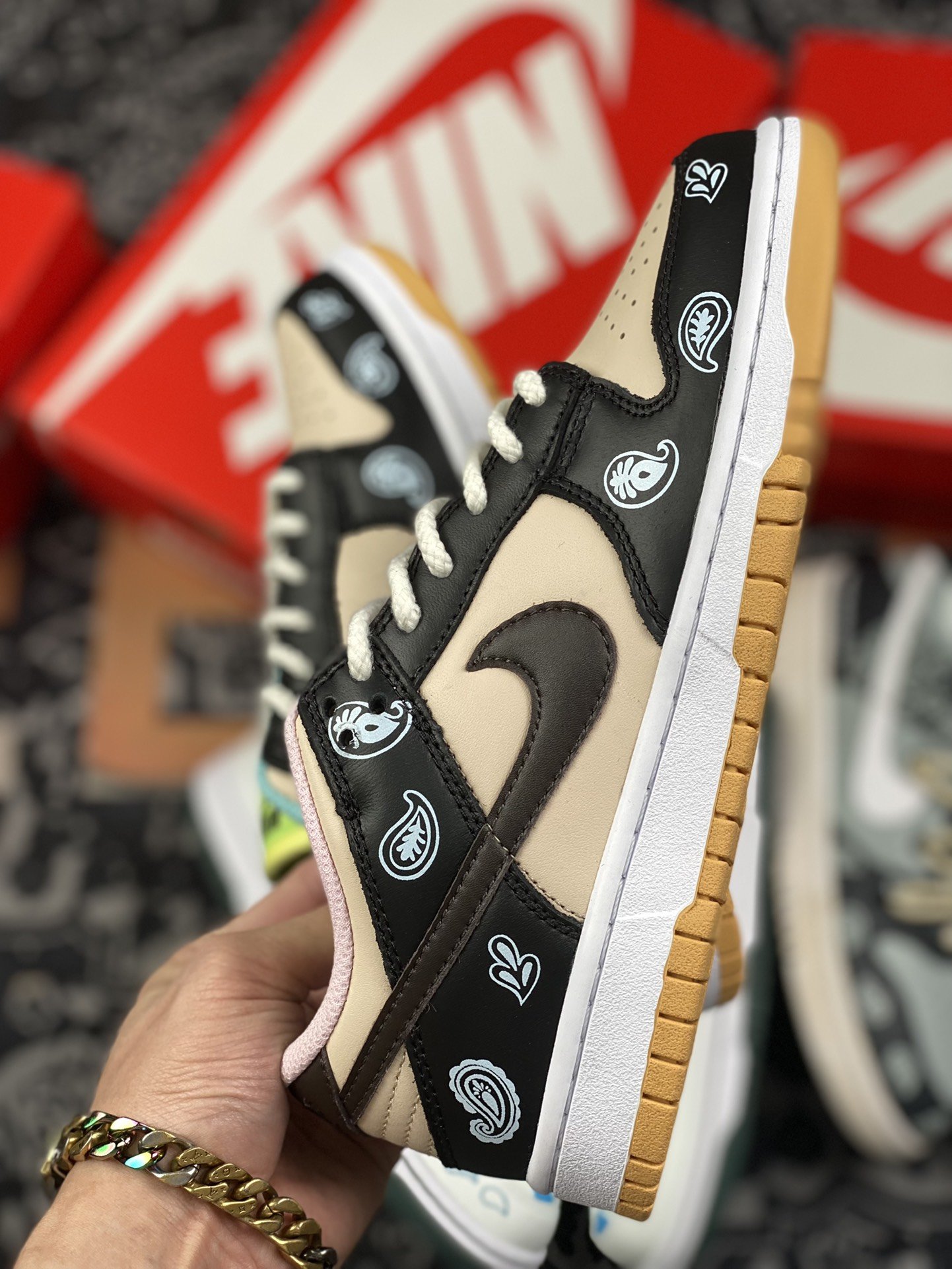 380 定制版 Nike Dunk Low Free.99” 腰果花卡其黑DH0952-001