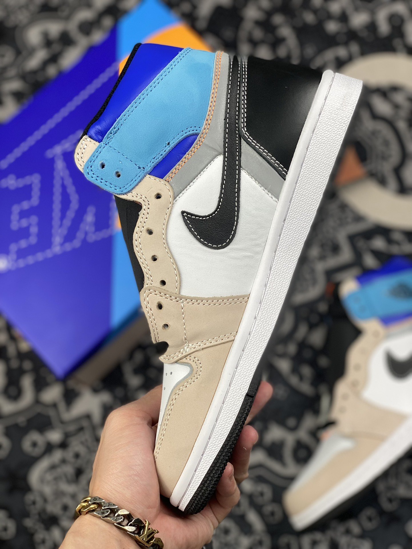 280 Air Jordan 1 拼接专业乔丹大厂极限压缩利润空间 DC6515-100
