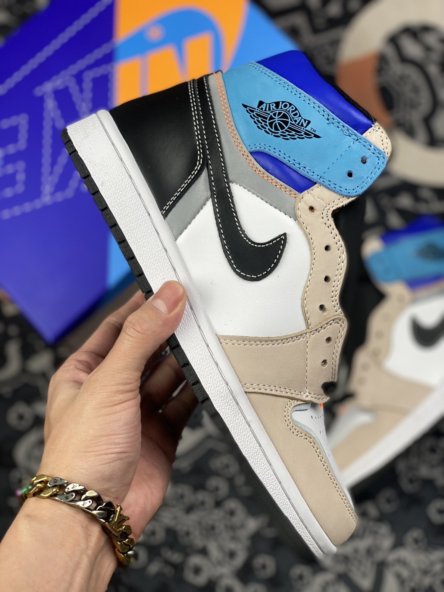 280 Air Jordan 1 拼接专业乔丹大厂极限压缩利润空间 DC6515-100