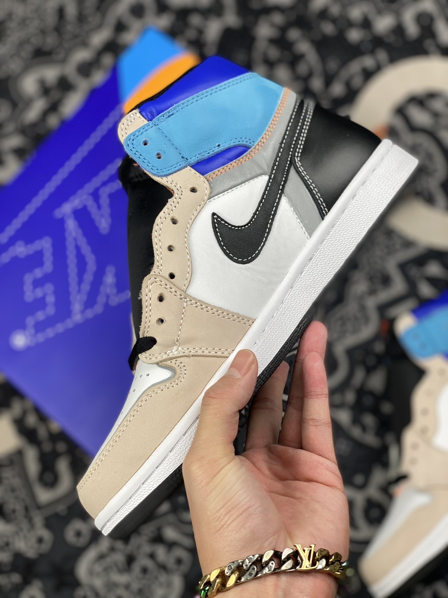 280 Air Jordan 1 拼接专业乔丹大厂极限压缩利润空间 DC6515-100