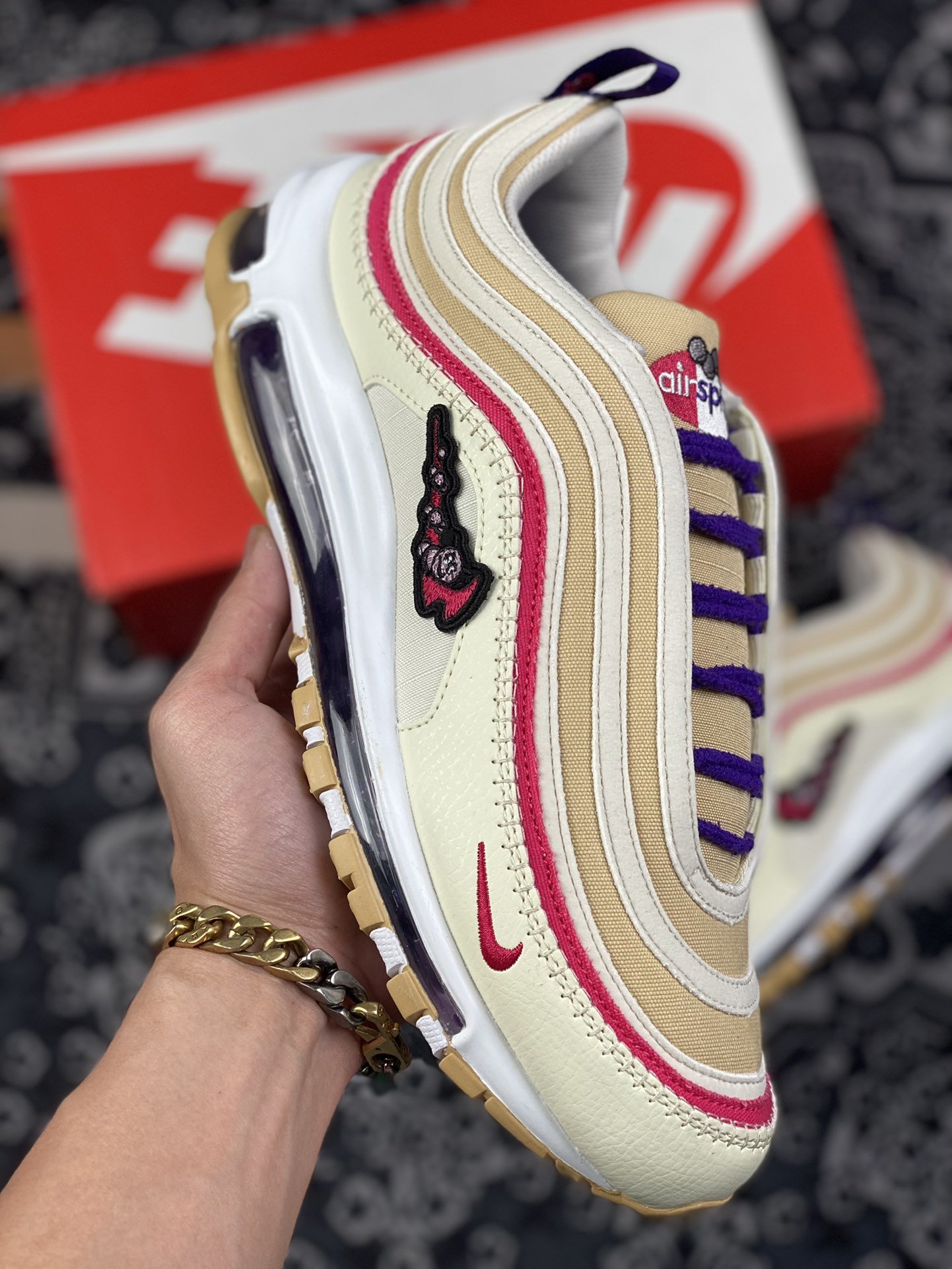 240 Nike Air Max 97 Air Sprung Iron Grey” 米紫刺绣 DH4759-200