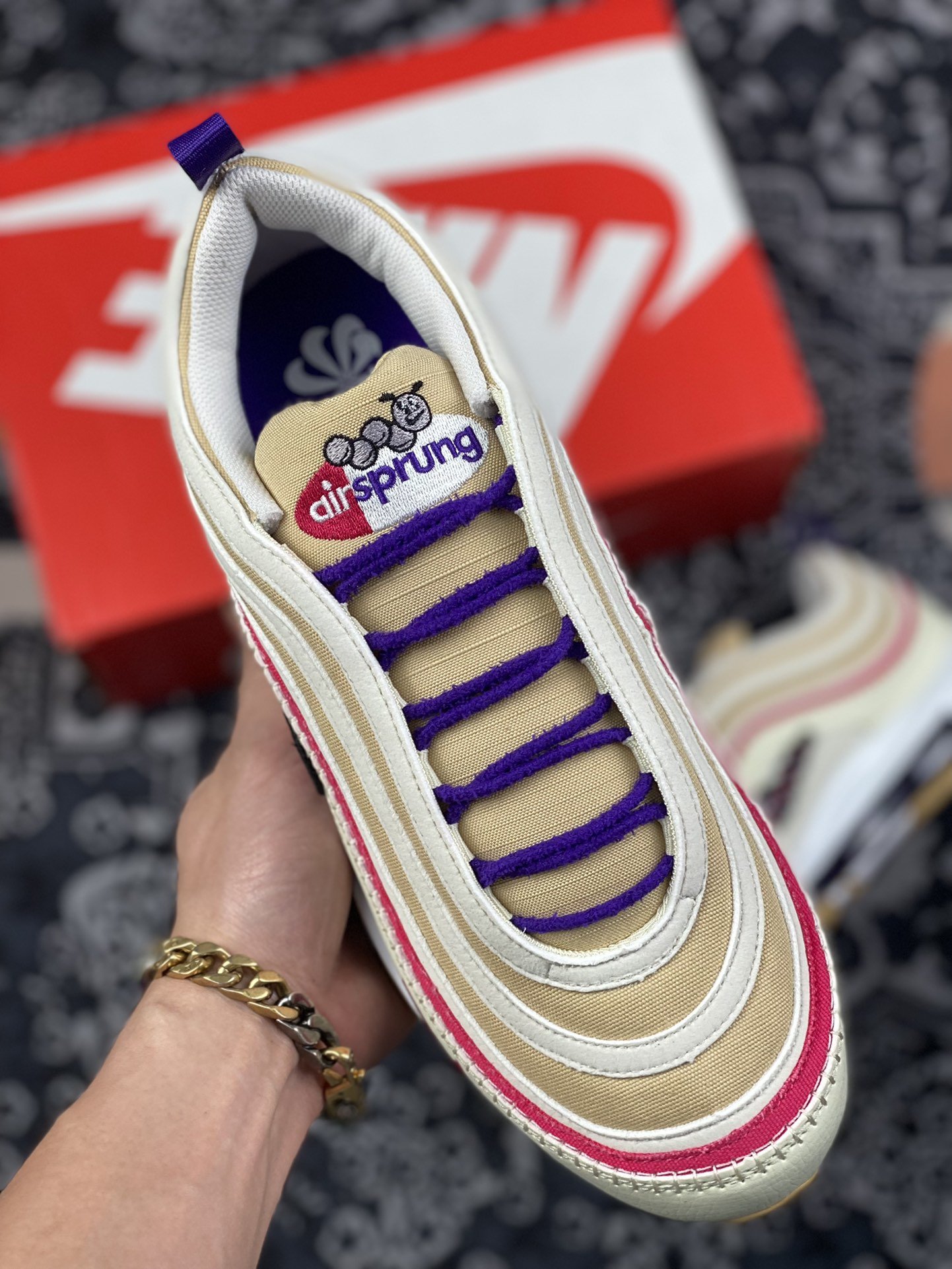 240 Nike Air Max 97 Air Sprung Iron Grey” 米紫刺绣 DH4759-200