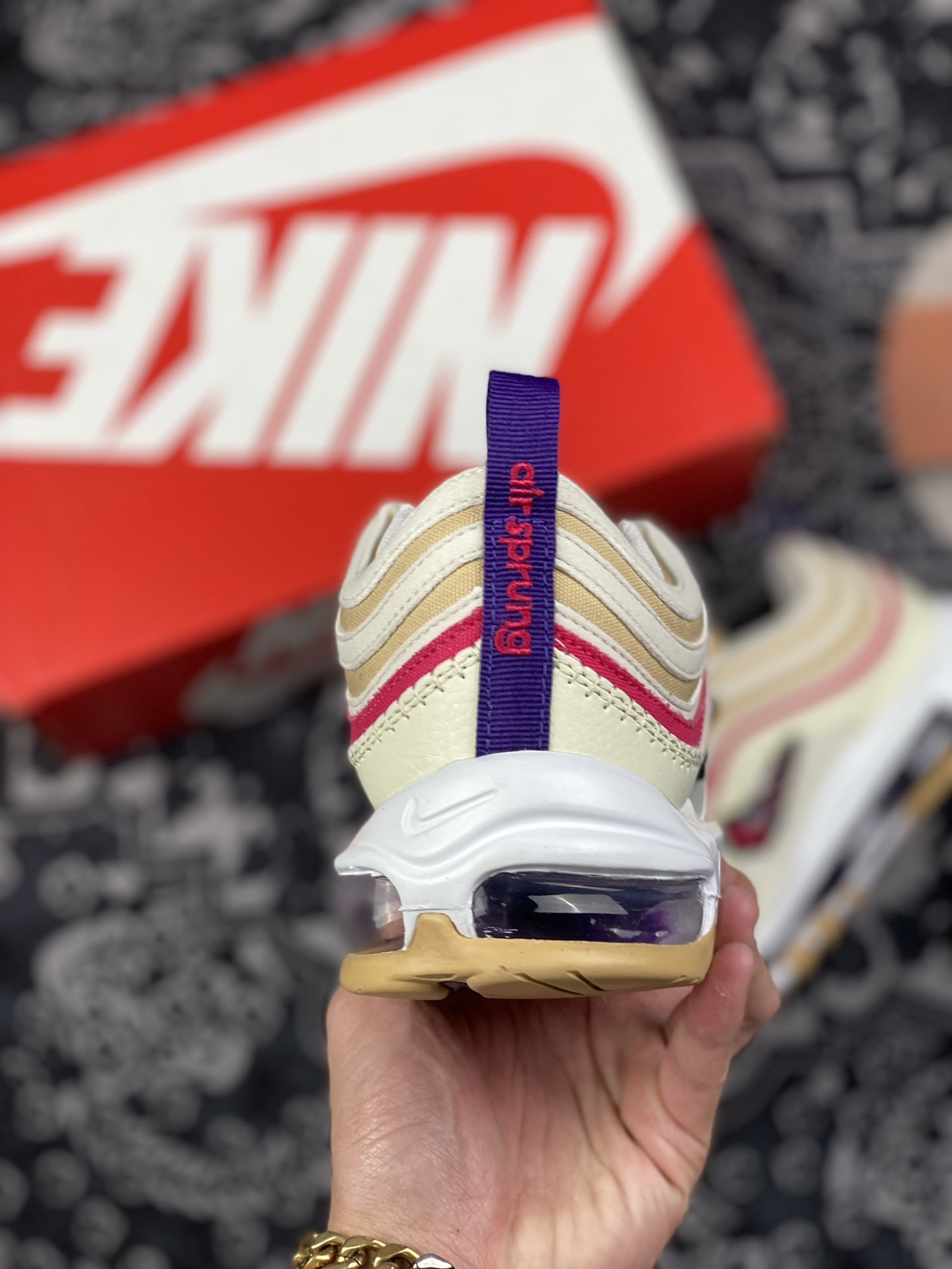 240 Nike Air Max 97 Air Sprung Iron Grey” 米紫刺绣 DH4759-200