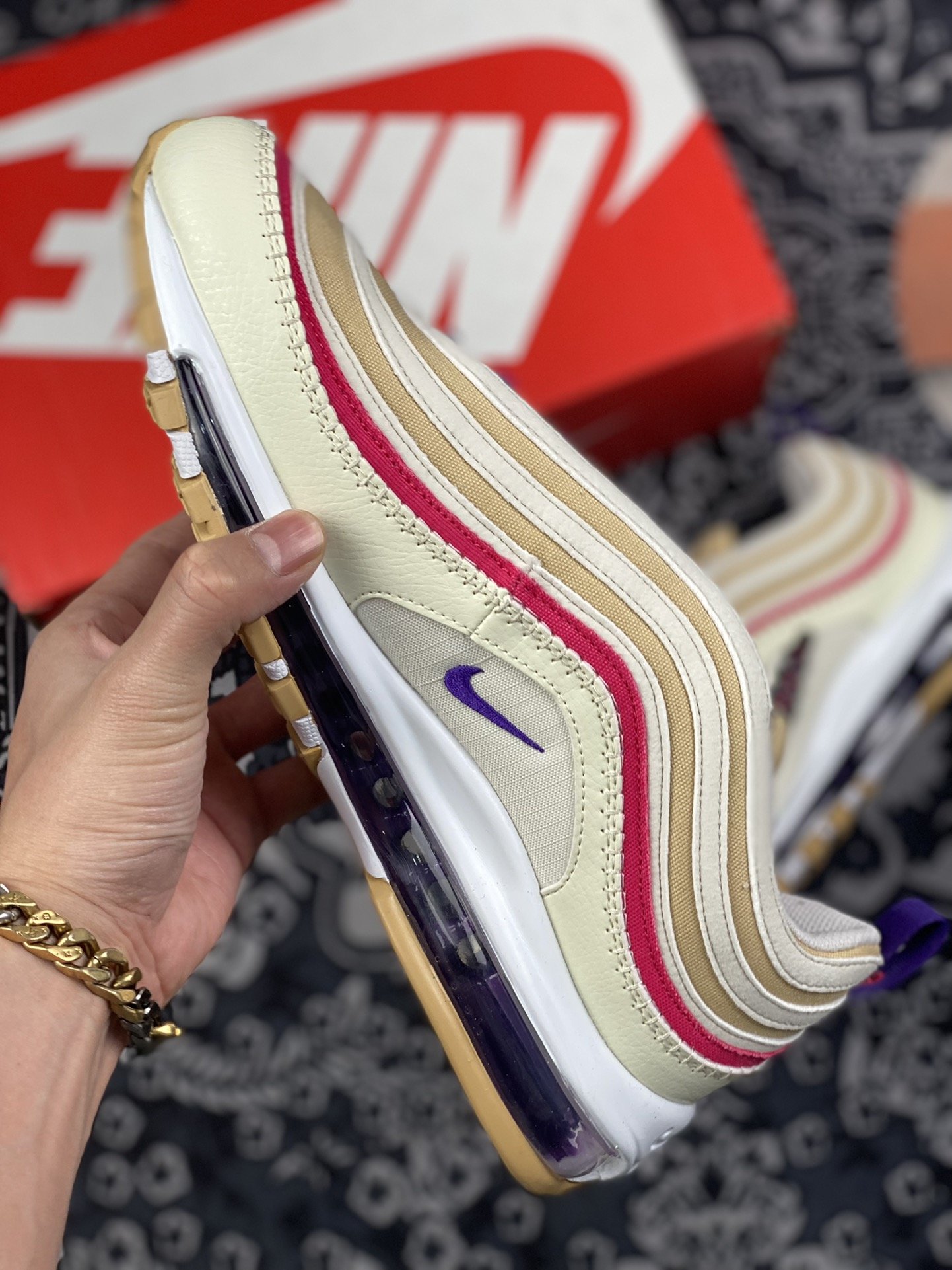 240 Nike Air Max 97 Air Sprung Iron Grey” 米紫刺绣 DH4759-200