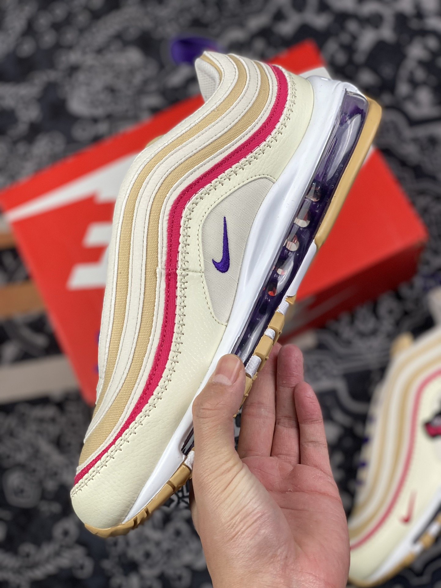 240 Nike Air Max 97 Air Sprung Iron Grey” 米紫刺绣 DH4759-200