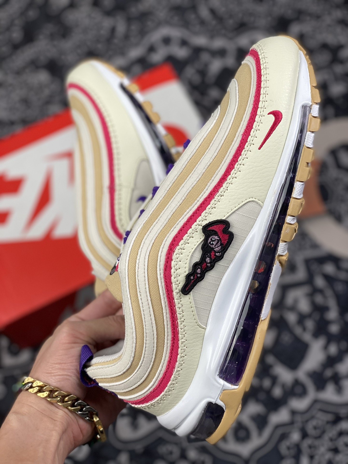 240 Nike Air Max 97 Air Sprung Iron Grey” 米紫刺绣 DH4759-200