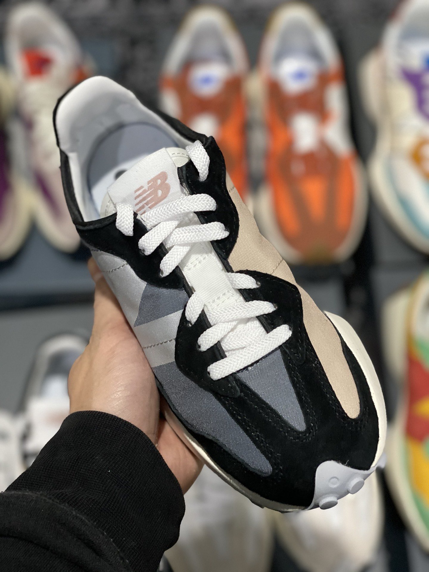 240 甄选 莞顶NB327 复古跑鞋 灰白鸳鸯 女鞋