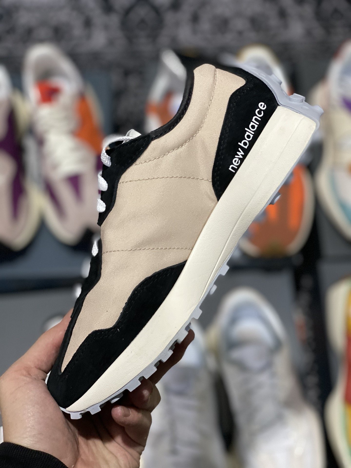 240 甄选 莞顶NB327 复古跑鞋 灰白鸳鸯 女鞋