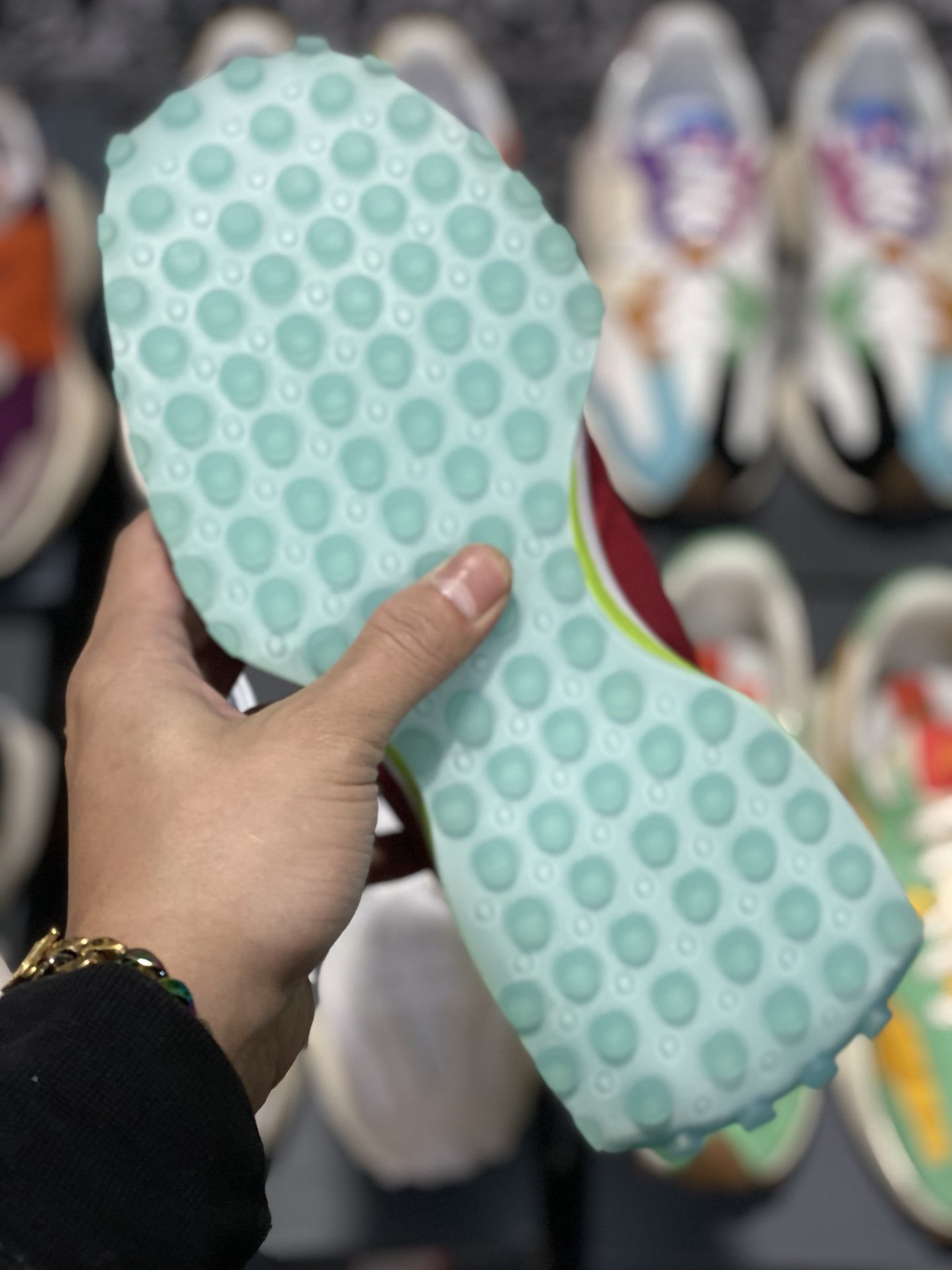 240 甄选 莞顶NB327 复古跑鞋 红蓝 经典正品猪皮革拼接牛津布面