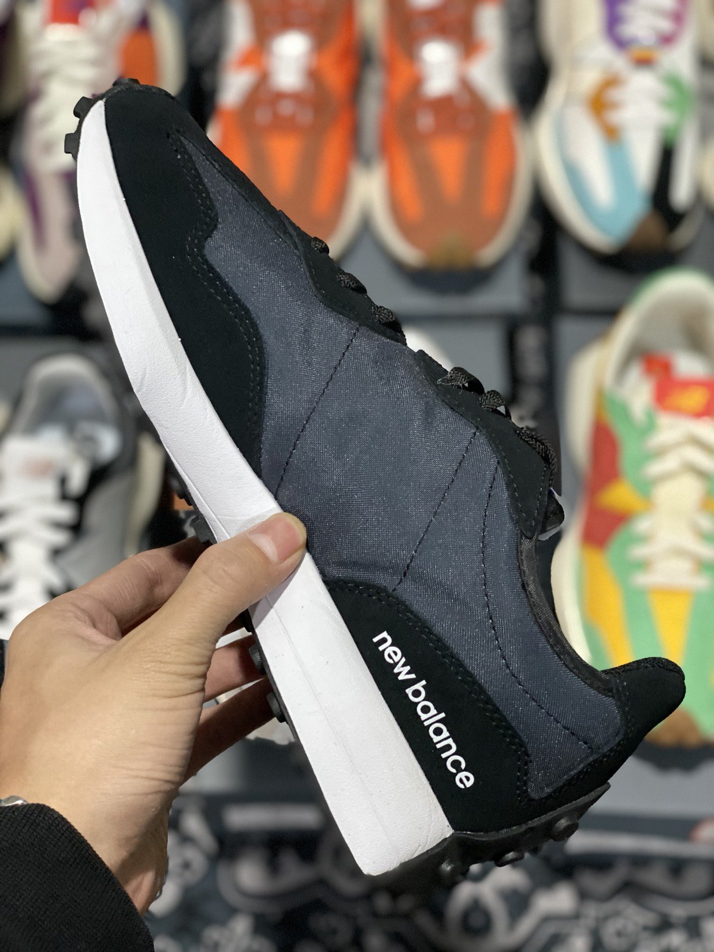 240 甄选 莞顶NB327 复古跑鞋 黑白