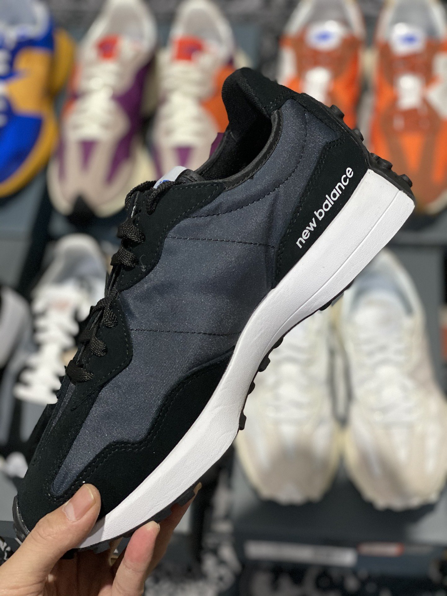 240 甄选 莞顶NB327 复古跑鞋 黑白