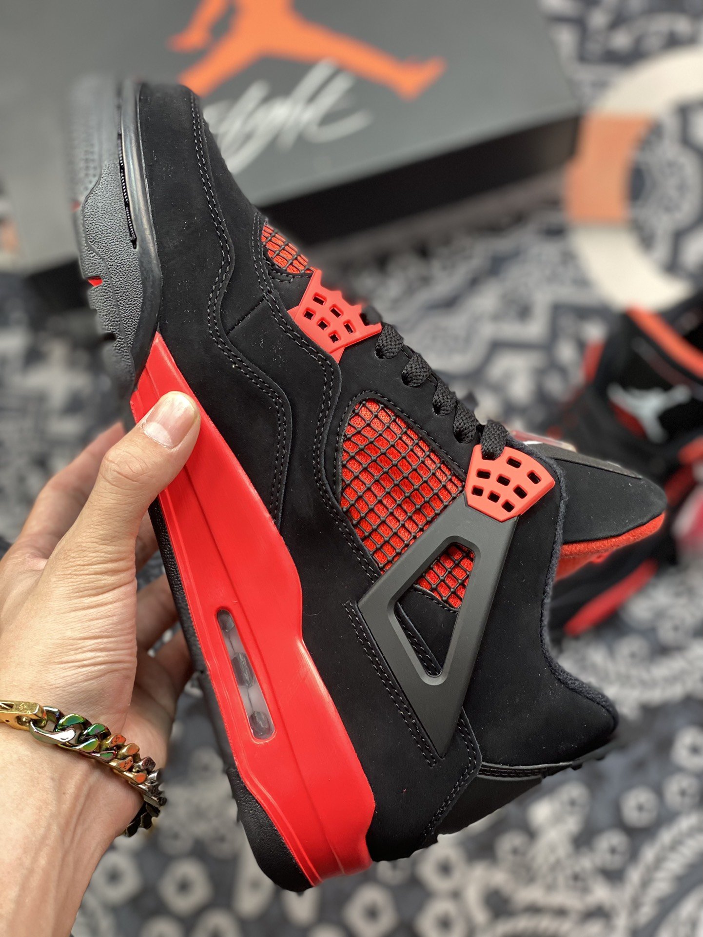 450 纯原  aj4 黑红 雷电 篮球鞋840606-192