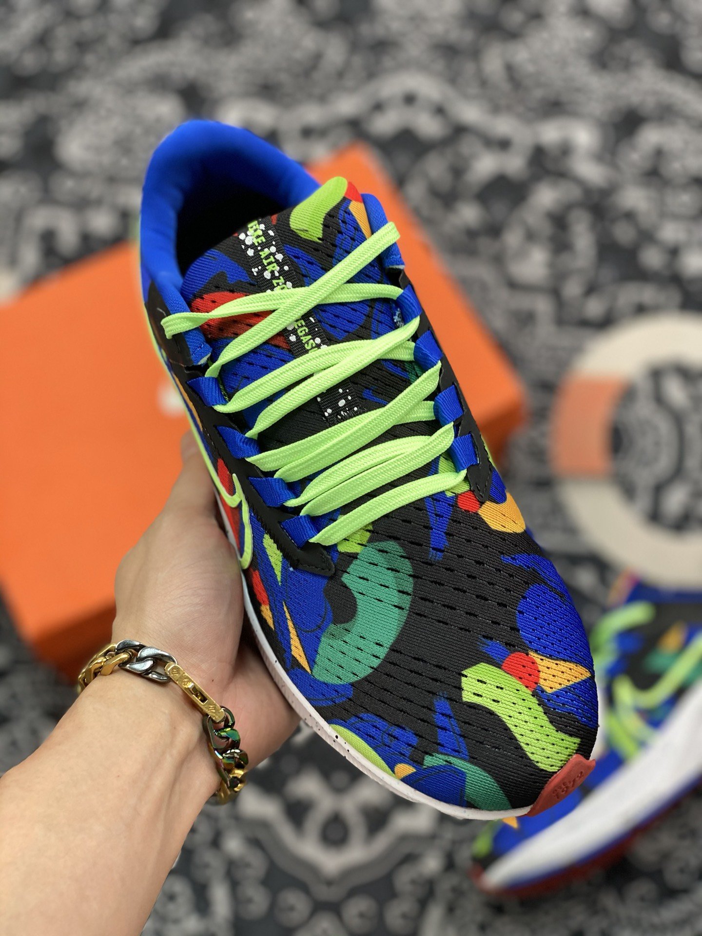 180 Nike Air Zoom Pegasus 38 飞马登月38代跑步鞋 蓝迷彩DD1827-001