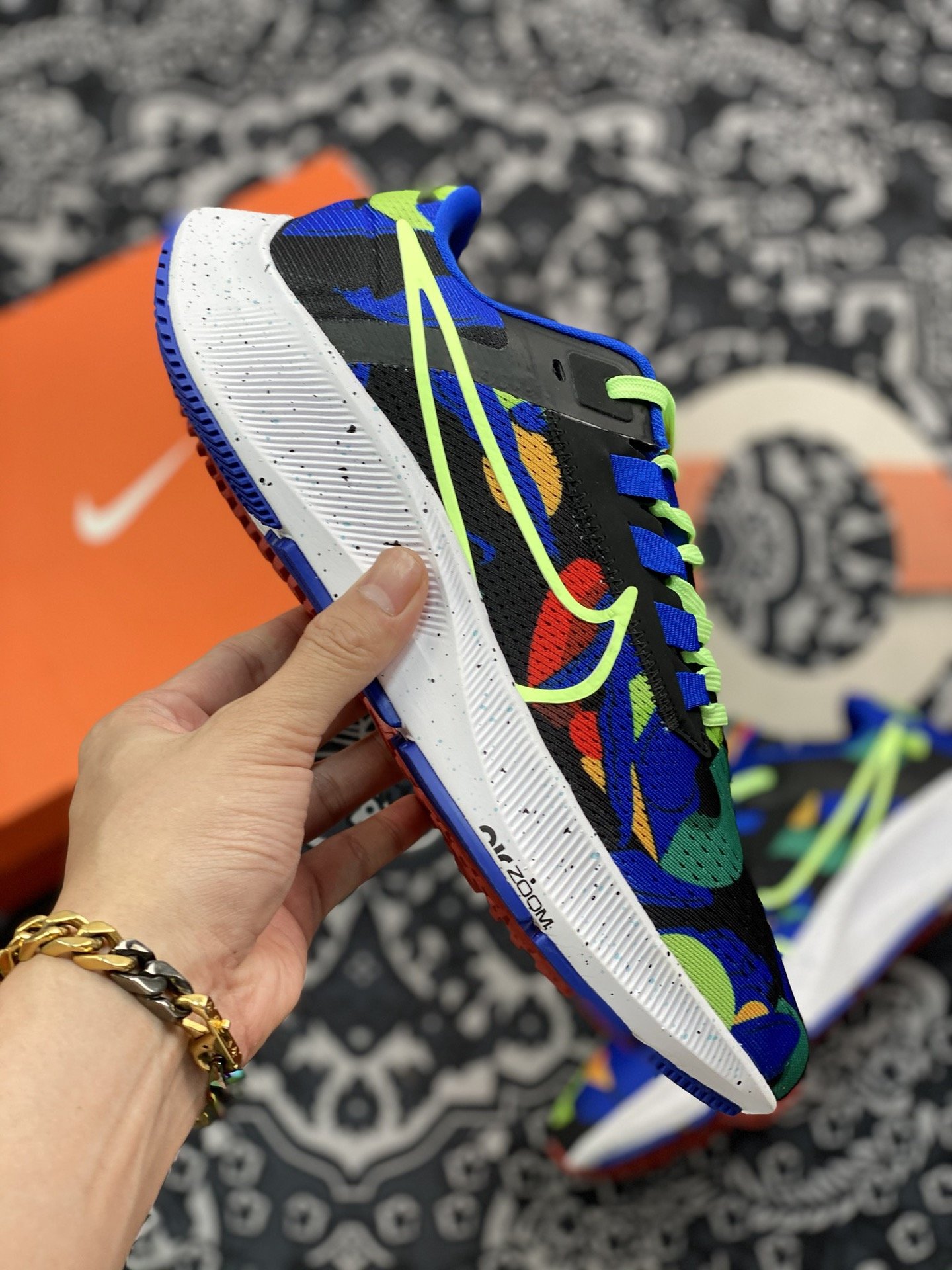 180 Nike Air Zoom Pegasus 38 飞马登月38代跑步鞋 蓝迷彩DD1827-001