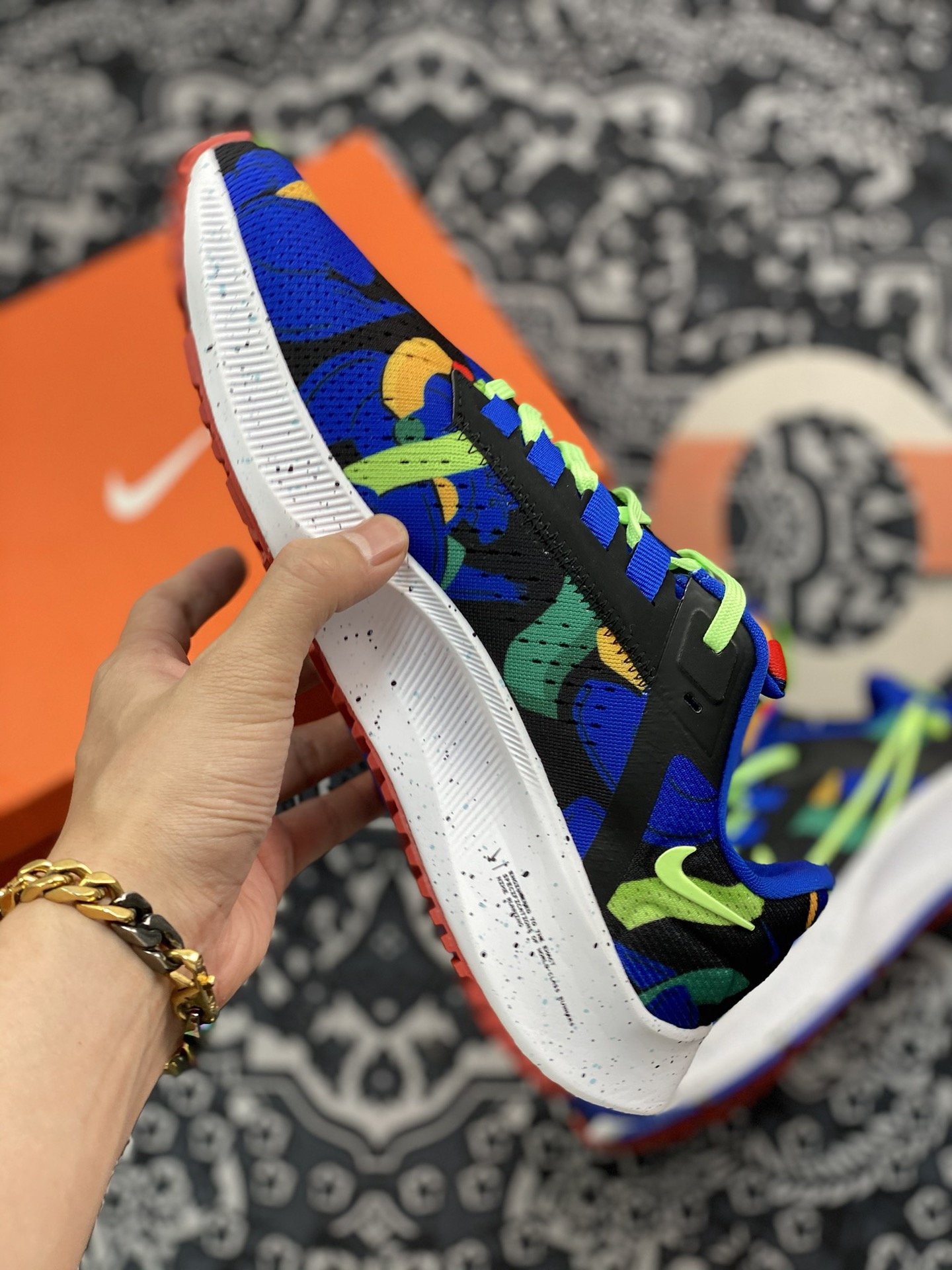 180 Nike Air Zoom Pegasus 38 飞马登月38代跑步鞋 蓝迷彩DD1827-001