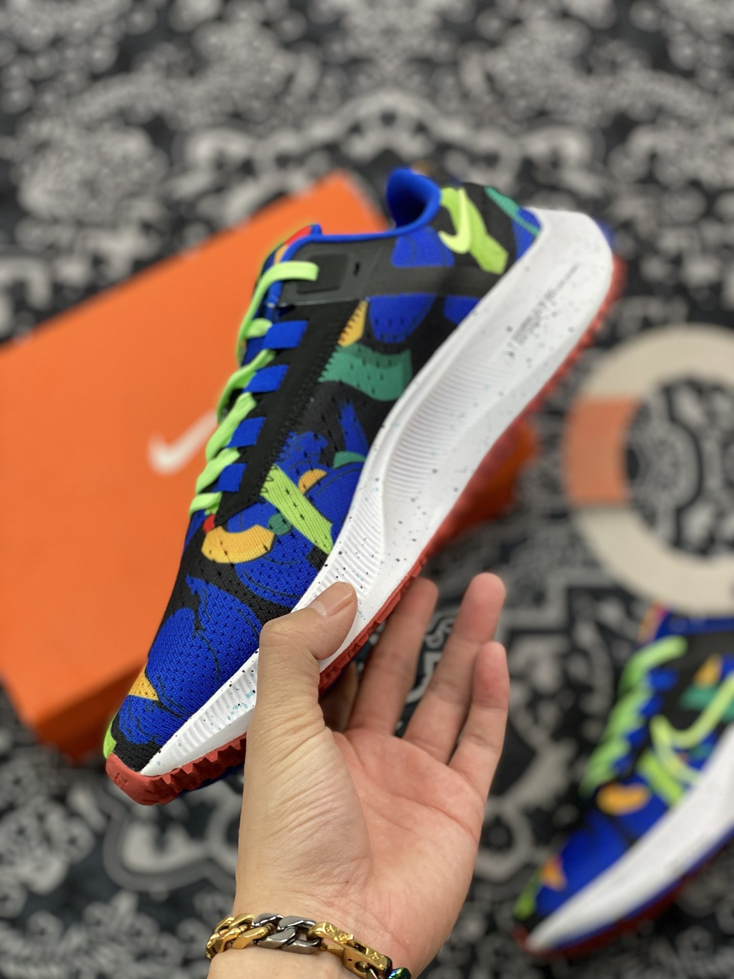 180 Nike Air Zoom Pegasus 38 飞马登月38代跑步鞋 蓝迷彩DD1827-001