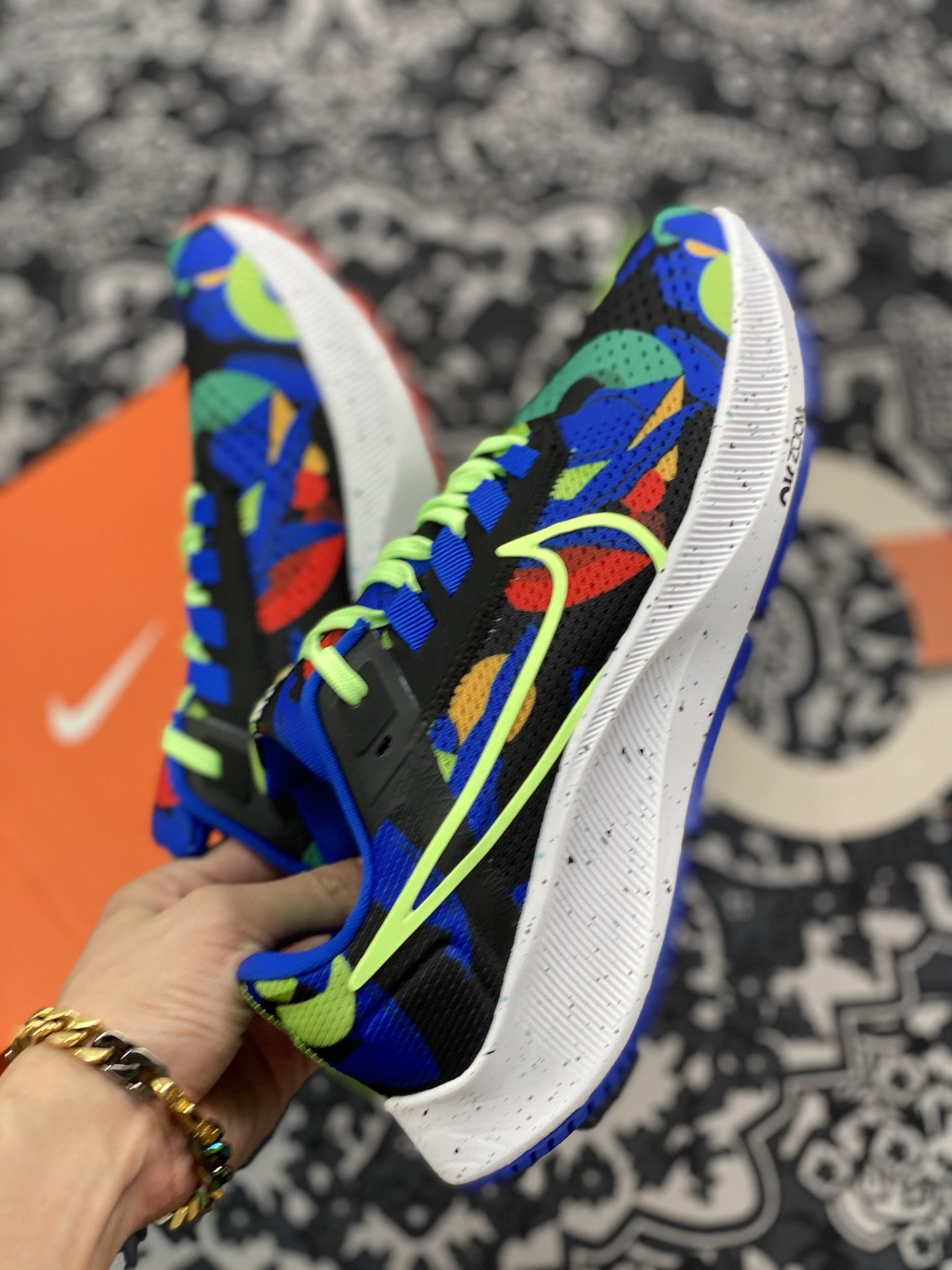 180 Nike Air Zoom Pegasus 38 飞马登月38代跑步鞋 蓝迷彩DD1827-001