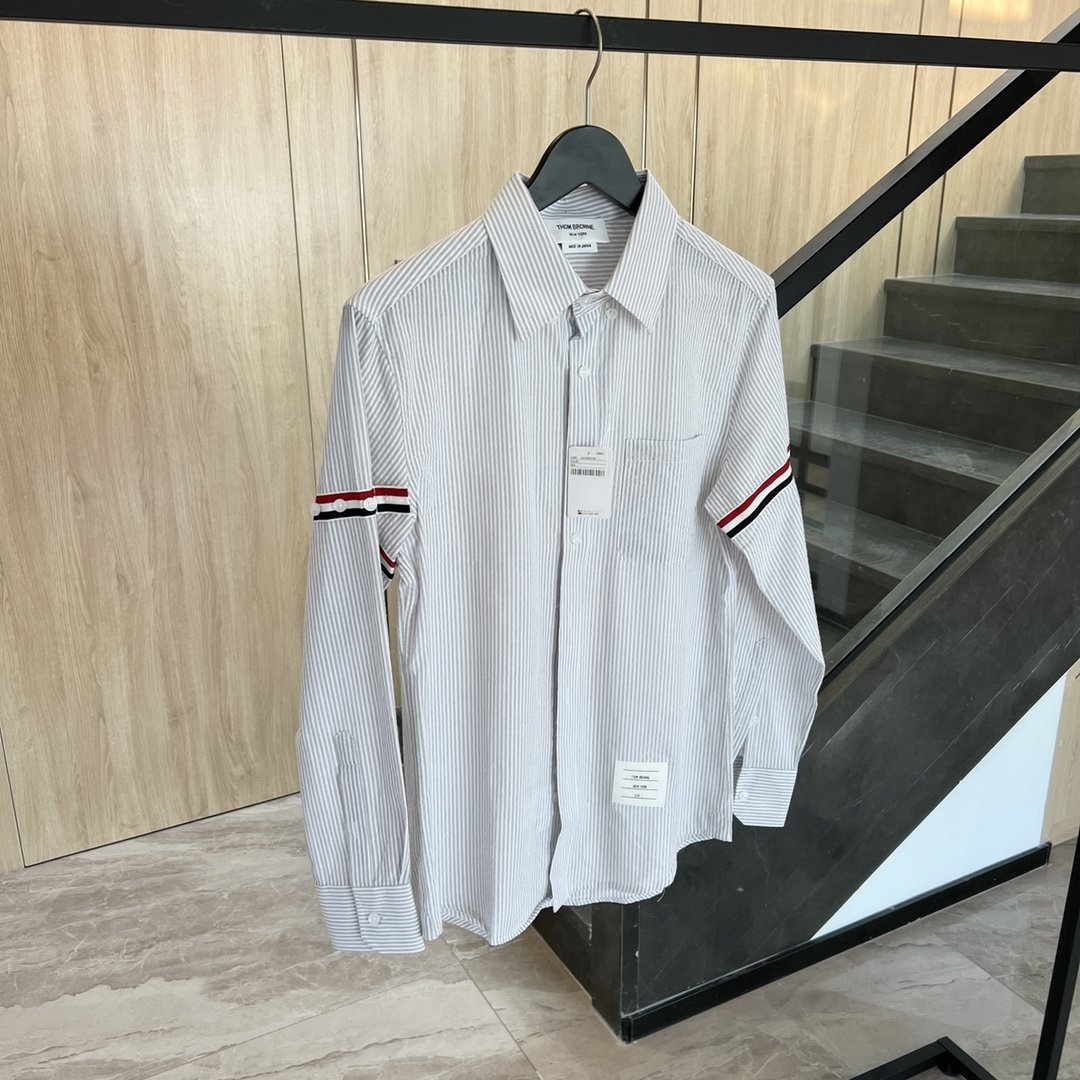 260 汤姆布朗/泡泡纱双织带衬衫白色 蓝色