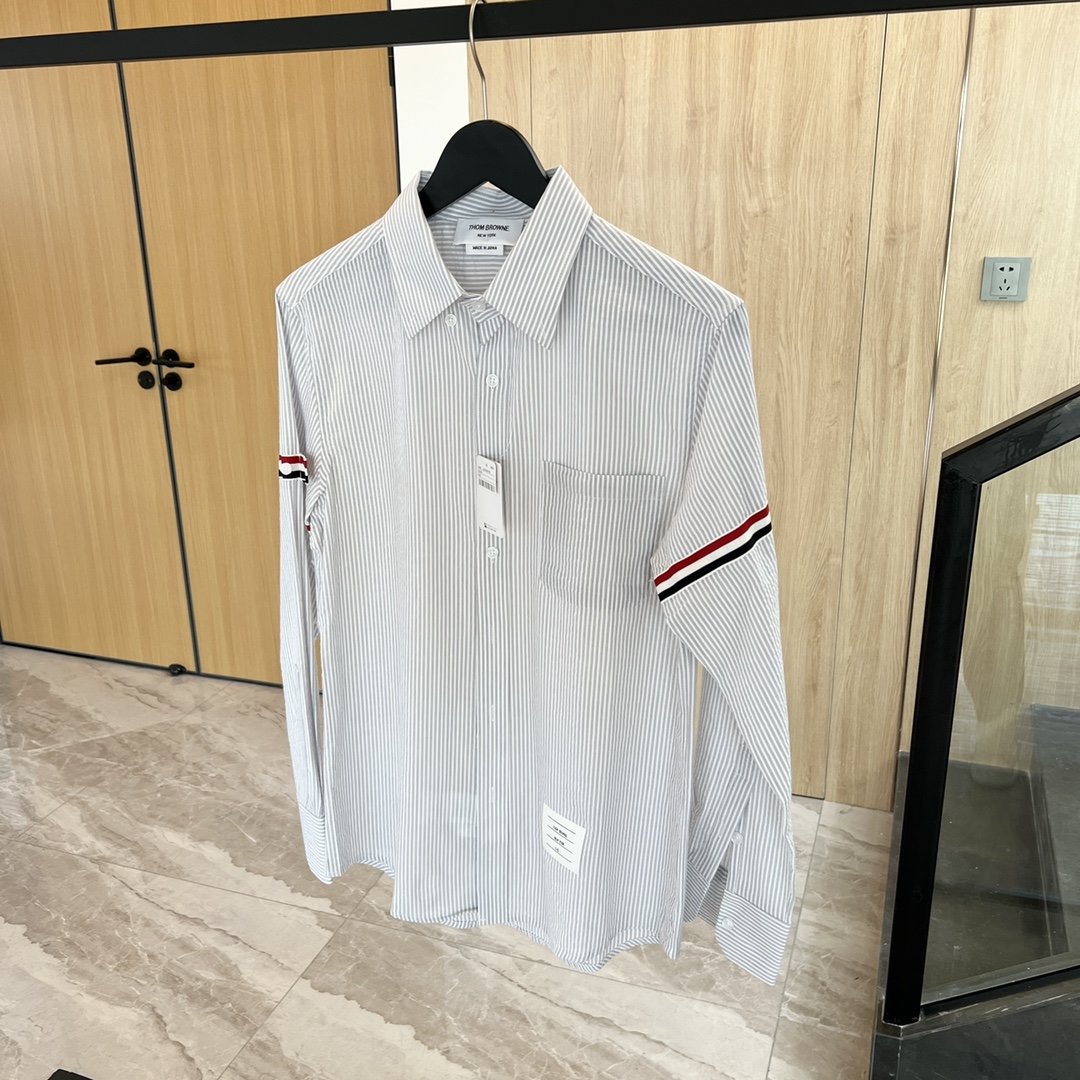 260 汤姆布朗/泡泡纱双织带衬衫白色 蓝色
