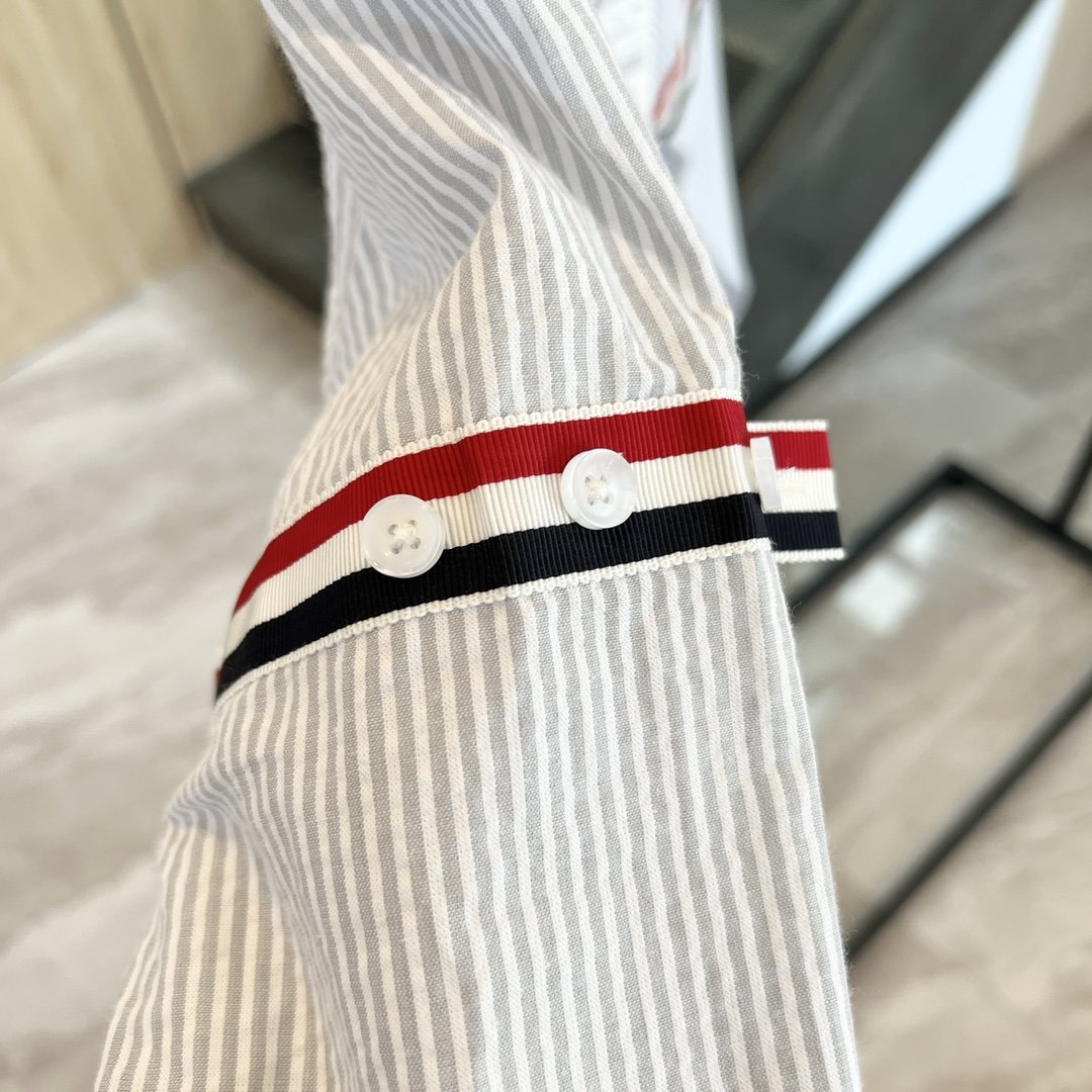 260 汤姆布朗/泡泡纱双织带衬衫白色 蓝色